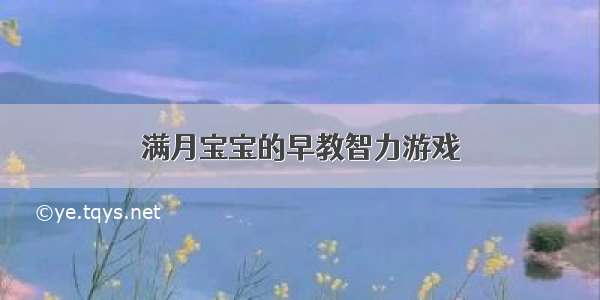 满月宝宝的早教智力游戏