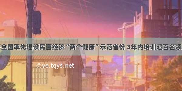 河南将在全国率先建设民营经济“两个健康”示范省份 3年内培训超百名领军企业家