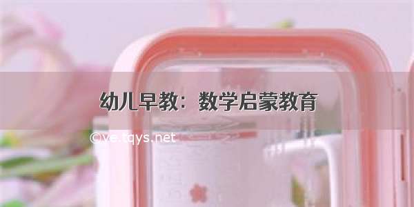 幼儿早教：数学启蒙教育