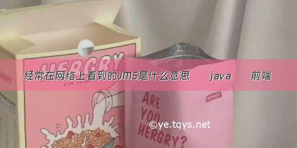 经常在网络上看到的JMS是什么意思 – java – 前端