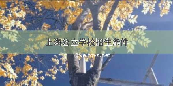 上海公立学校招生条件