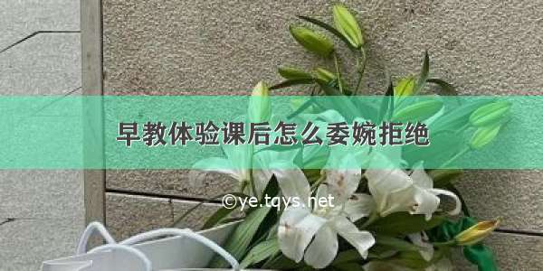 早教体验课后怎么委婉拒绝