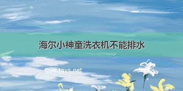 海尔小神童洗衣机不能排水