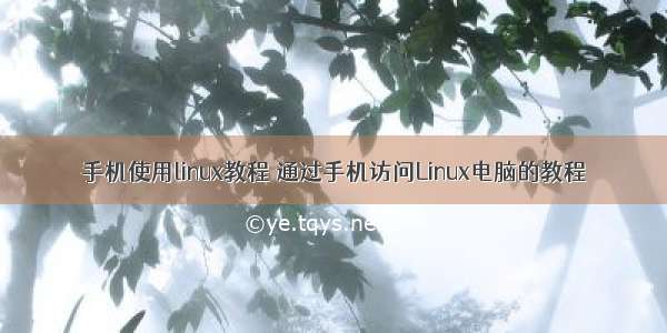 手机使用linux教程 通过手机访问Linux电脑的教程