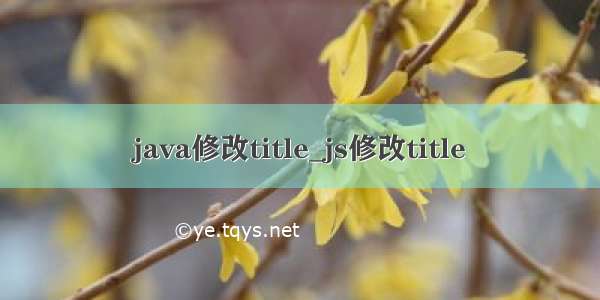 java修改title_js修改title