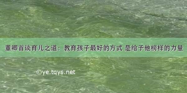 董卿首谈育儿之道：教育孩子最好的方式 是给予他榜样的力量