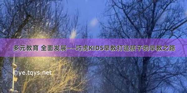 多元教育 全面发展——巧虎KIDS早教打造孩子的早教之路