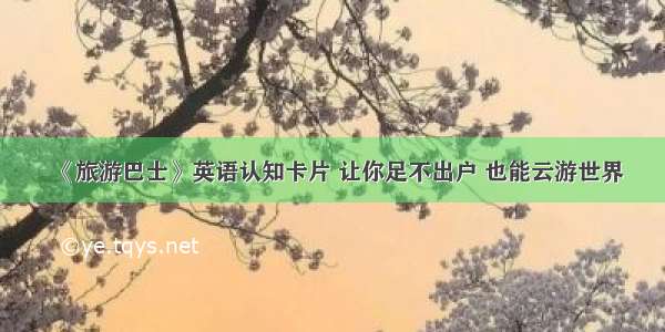 《旅游巴士》英语认知卡片 让你足不出户 也能云游世界