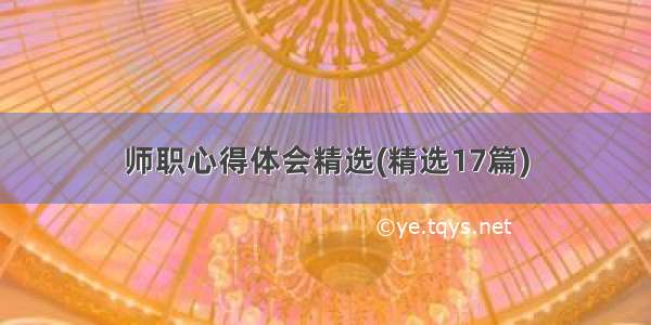 师职心得体会精选(精选17篇)