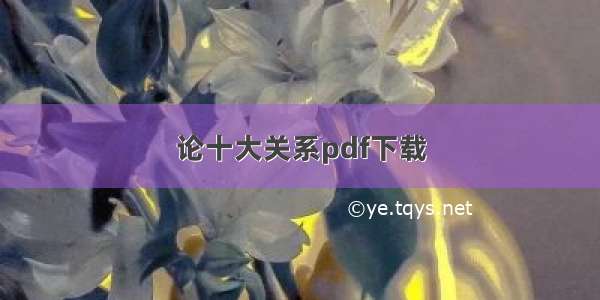 论十大关系pdf下载