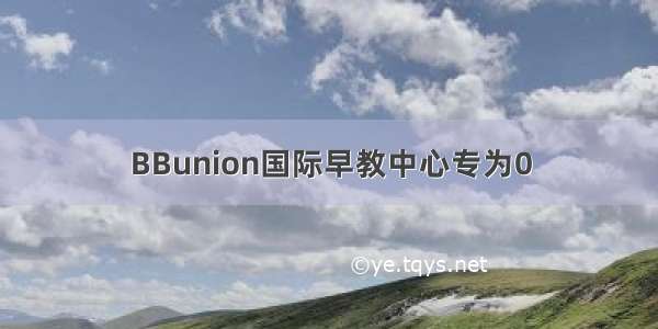 BBunion国际早教中心专为0