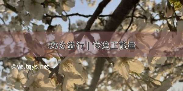 99公益行 | 传递正能量