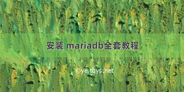 安装 mariadb全套教程