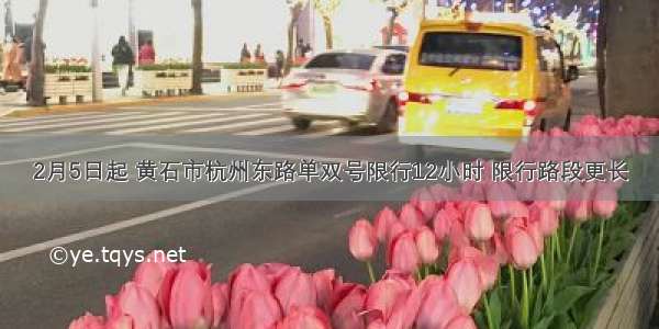 2月5日起 黄石市杭州东路单双号限行12小时 限行路段更长