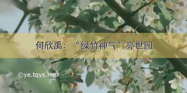 何欣禹：“绿竹神气”亮世园