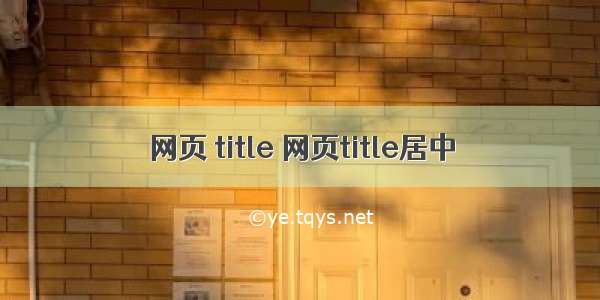 网页 title 网页title居中