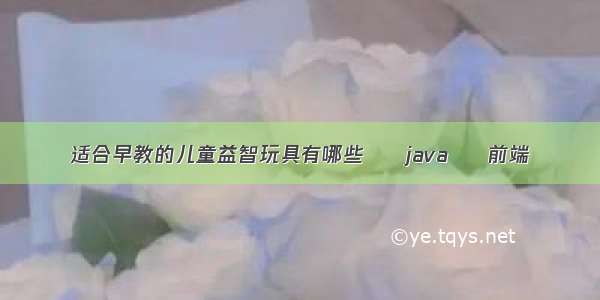 适合早教的儿童益智玩具有哪些 – java – 前端