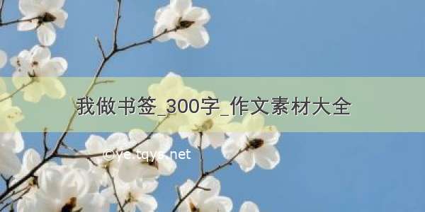 我做书签_300字_作文素材大全