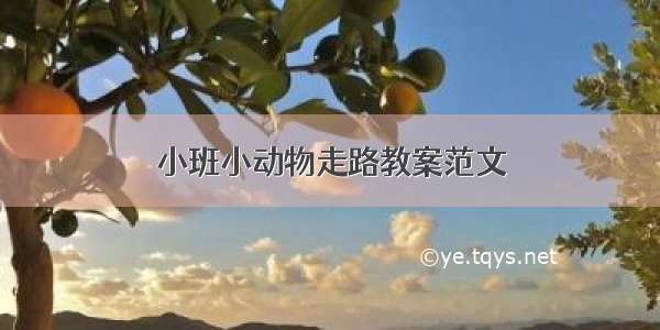 小班小动物走路教案范文