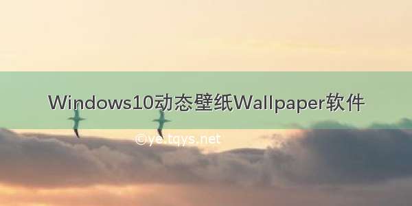 Windows10动态壁纸Wallpaper软件