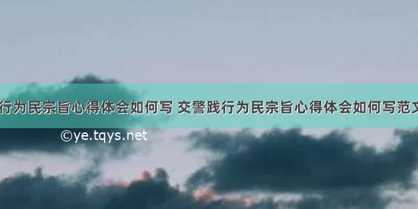 交警践行为民宗旨心得体会如何写 交警践行为民宗旨心得体会如何写范文(七篇)