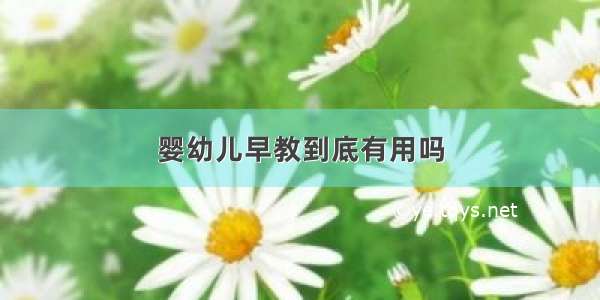 婴幼儿早教到底有用吗