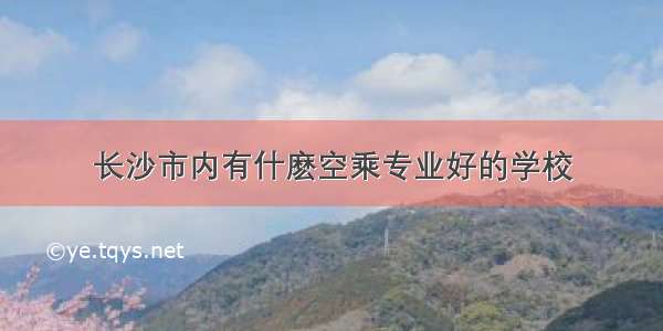 长沙市内有什麽空乘专业好的学校