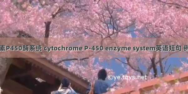 细胞色素P450酶系统 cytochrome P-450 enzyme system英语短句 例句大全