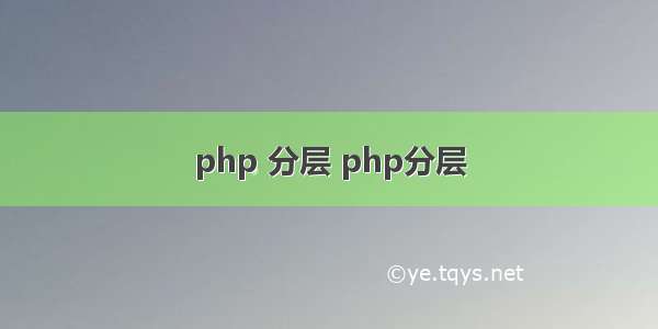 php 分层 php分层