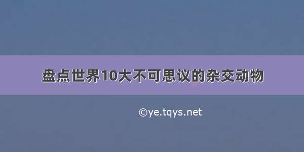 盘点世界10大不可思议的杂交动物