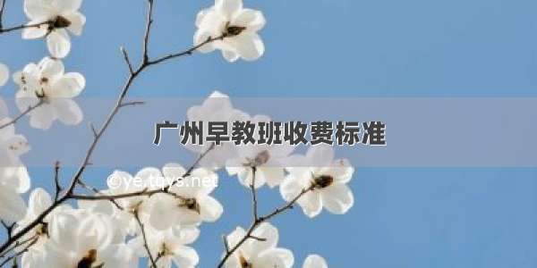 广州早教班收费标准