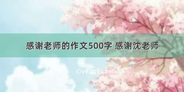 感谢老师的作文500字 感谢沈老师