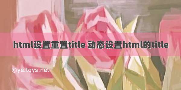 html设置重置title 动态设置html的title