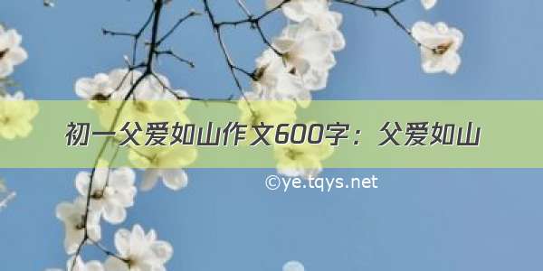 初一父爱如山作文600字：父爱如山