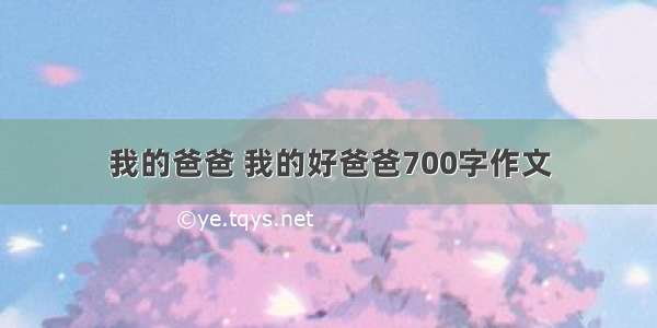 我的爸爸 我的好爸爸700字作文