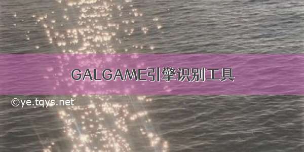 GALGAME引擎识别工具