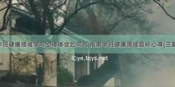 中班健康领域学习心得体会如何写 指南中班健康领域目标心得(三篇)