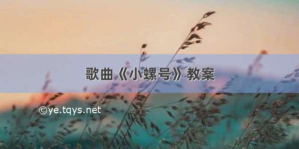 歌曲《小螺号》教案