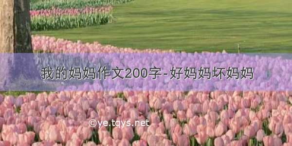 我的妈妈作文200字-好妈妈坏妈妈