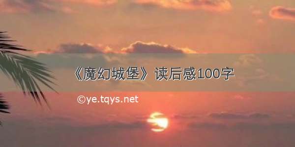 《魔幻城堡》读后感100字