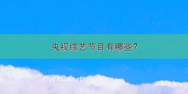 央视综艺节目有哪些？