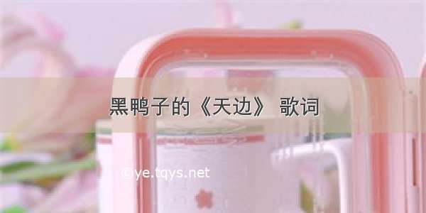 黑鸭子的《天边》 歌词