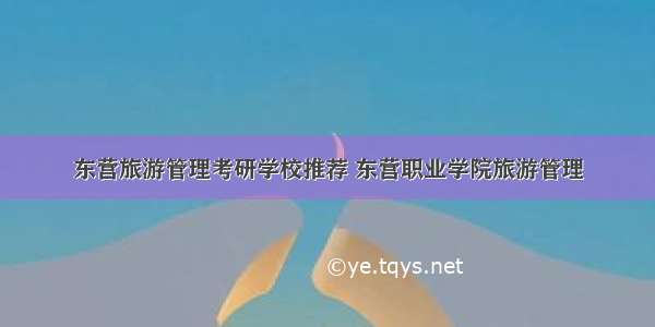 东营旅游管理考研学校推荐 东营职业学院旅游管理