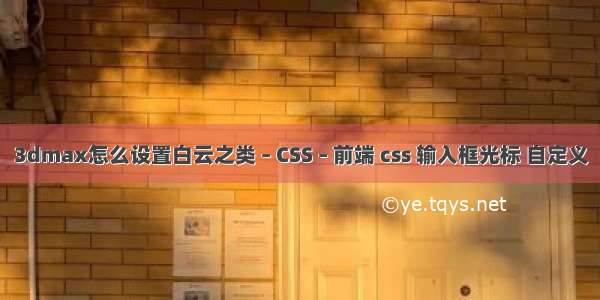 3dmax怎么设置白云之类 – CSS – 前端 css 输入框光标 自定义