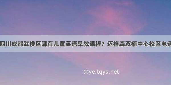 四川成都武侯区哪有儿童英语早教课程？迈格森双楠中心校区电话