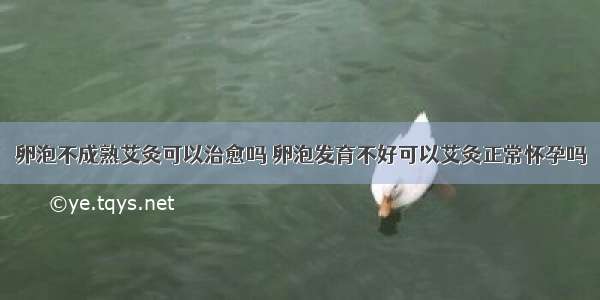 卵泡不成熟艾灸可以治愈吗 卵泡发育不好可以艾灸正常怀孕吗