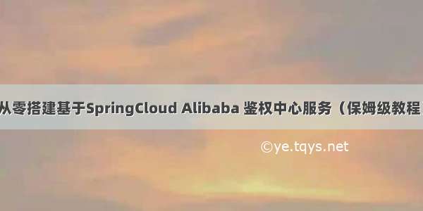 从零搭建基于SpringCloud Alibaba 鉴权中心服务（保姆级教程）
