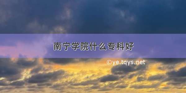 南宁学院什么专科好