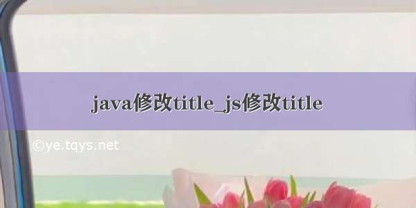 java修改title_js修改title