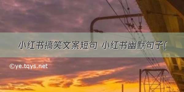 小红书搞笑文案短句 小红书幽默句子(